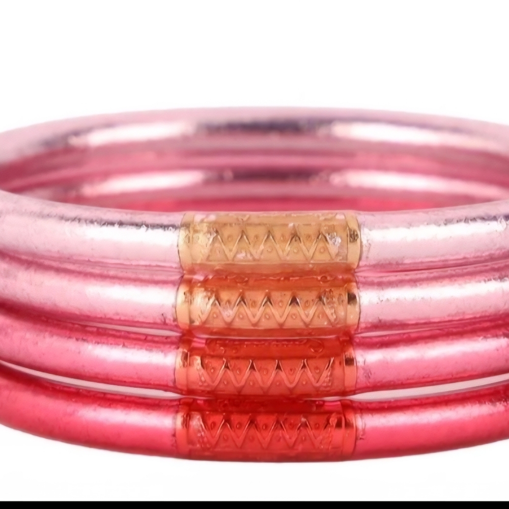 Carosuel Pink Waterproof Bangels(Set Of 4)